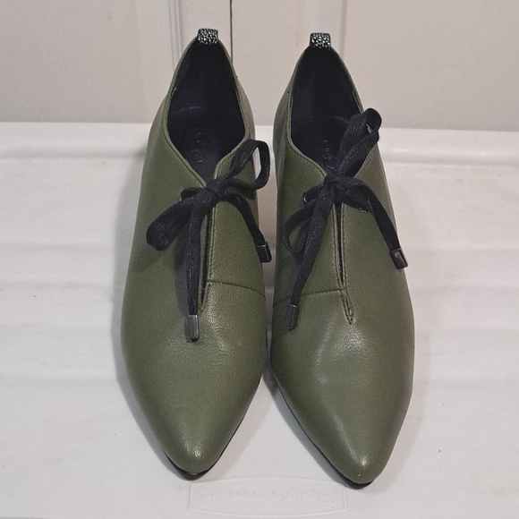 Logo by Lori Goldstein "Brenda" Bootie leather tie - 8 - olive/army green/black - Picture 2 of 8